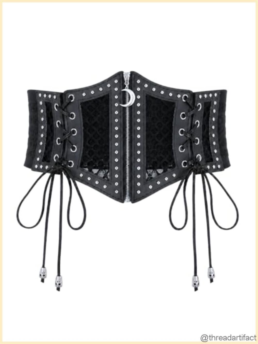 Women's Gothic Faux Leather Corset Belt Lace-Up Waist